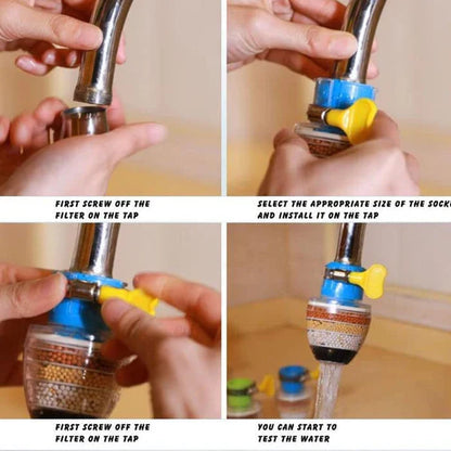 Universal 6-Layer Faucet Water Purifier Filter, Dual Pack for Clean Drinking