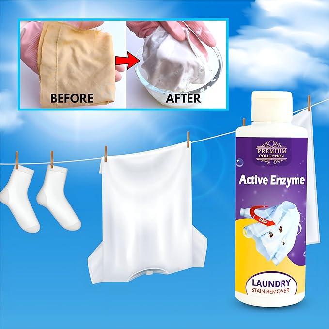 Powerful Active Enzyme Laundry Stain Remover Spray for Instant Spot Cleaning (2-Pack)