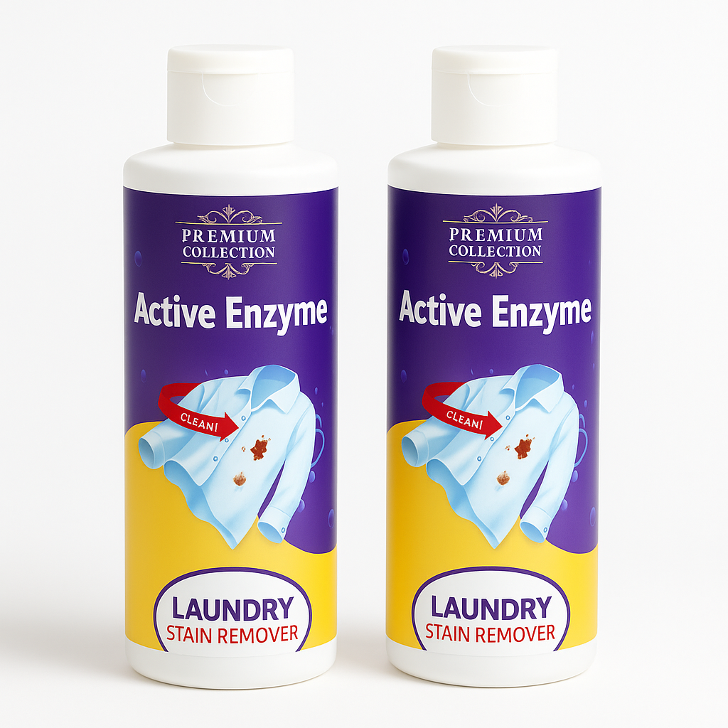 Powerful Active Enzyme Laundry Stain Remover Spray for Instant Spot Cleaning (2-Pack)