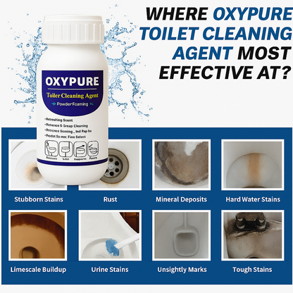 OxyPure Powerful Foaming Toilet Cleaner: Deep Clean, Germ Kill, No Scrubbing
