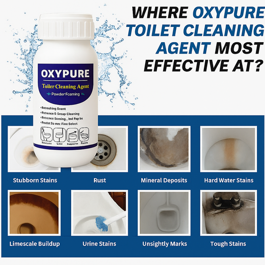 OxyPure Powerful Foaming Toilet Cleaner: Deep Clean, Germ Kill, No Scrubbing