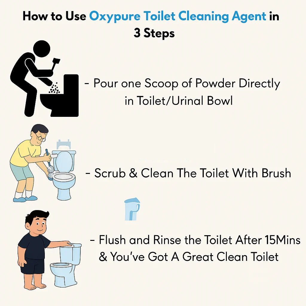 OxyPure Powerful Foaming Toilet Cleaner: Deep Clean, Germ Kill, No Scrubbing
