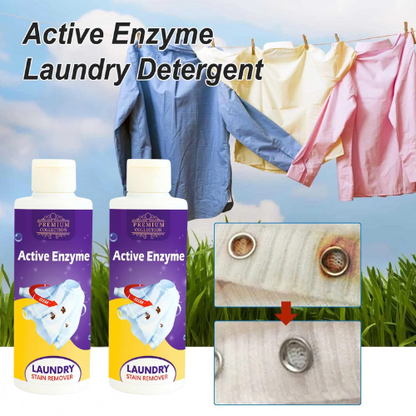 Powerful Active Enzyme Laundry Stain Remover Spray for Instant Spot Cleaning (2-Pack)
