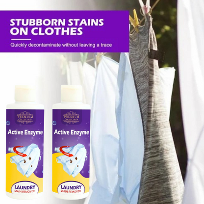 Powerful Active Enzyme Laundry Stain Remover Spray for Instant Spot Cleaning (2-Pack)